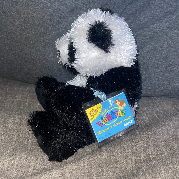 WEBKINZ Ganz PANDA black/white HM111 Hang/But tag no code stuffed animal plush - Picture 4 of 10